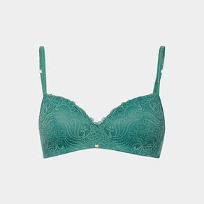 Soutien-gorge triangle paddé dentelle vert menthe femme