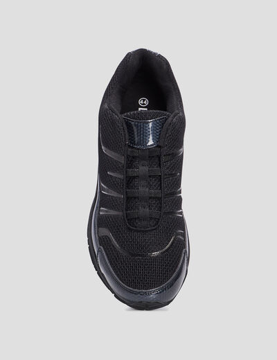 Baskets plates running élastiquées noir homme