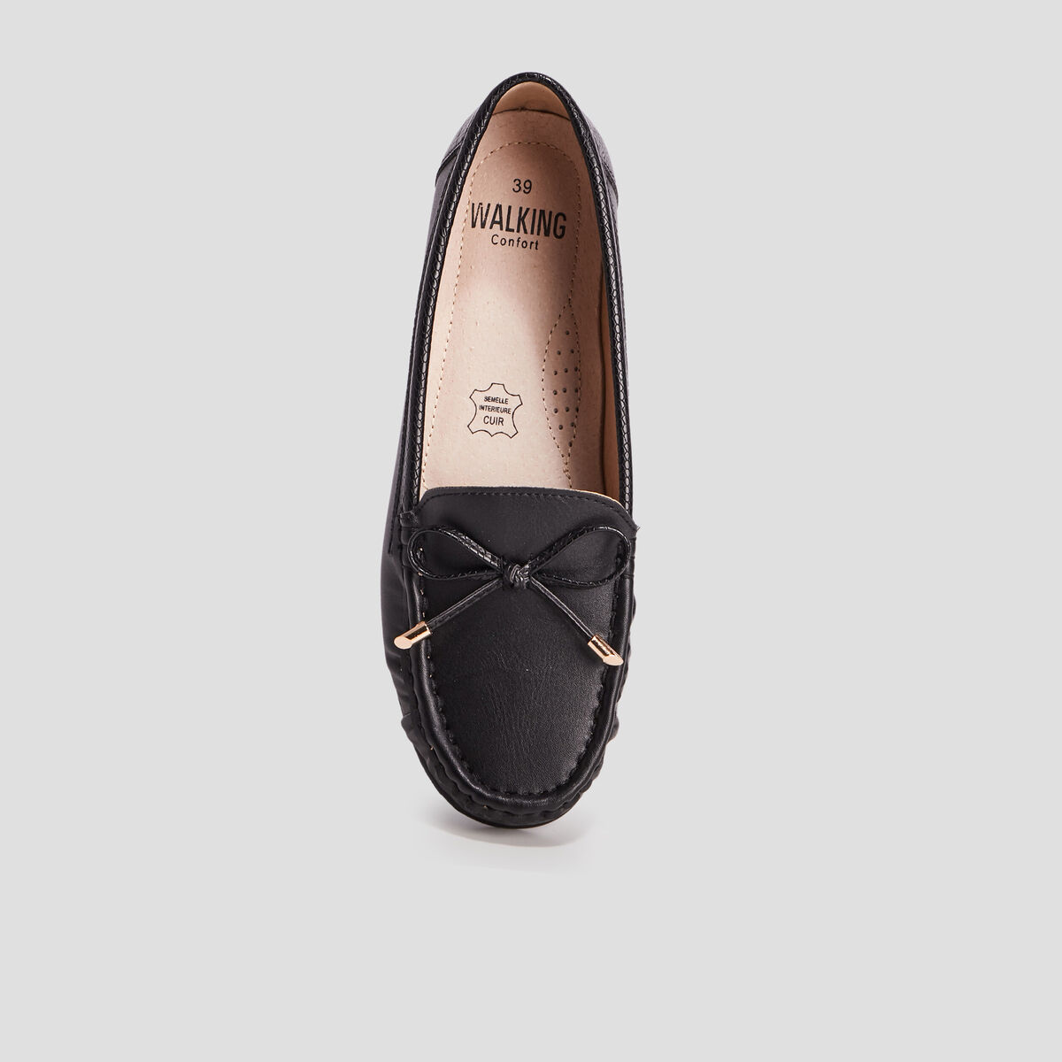 Mocassins avec noeuds noir femme