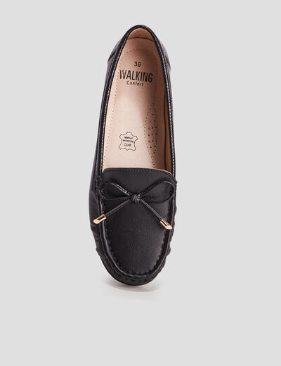 Mocassins avec noeuds noir femme