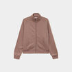 Sweat zipp&eacute; molleton col montant marron cognac femme