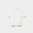Blouse brod&eacute;e col tunisien blanc femme