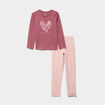 Ensemble pyjama pantalon t-shirt coton vieux rose fille