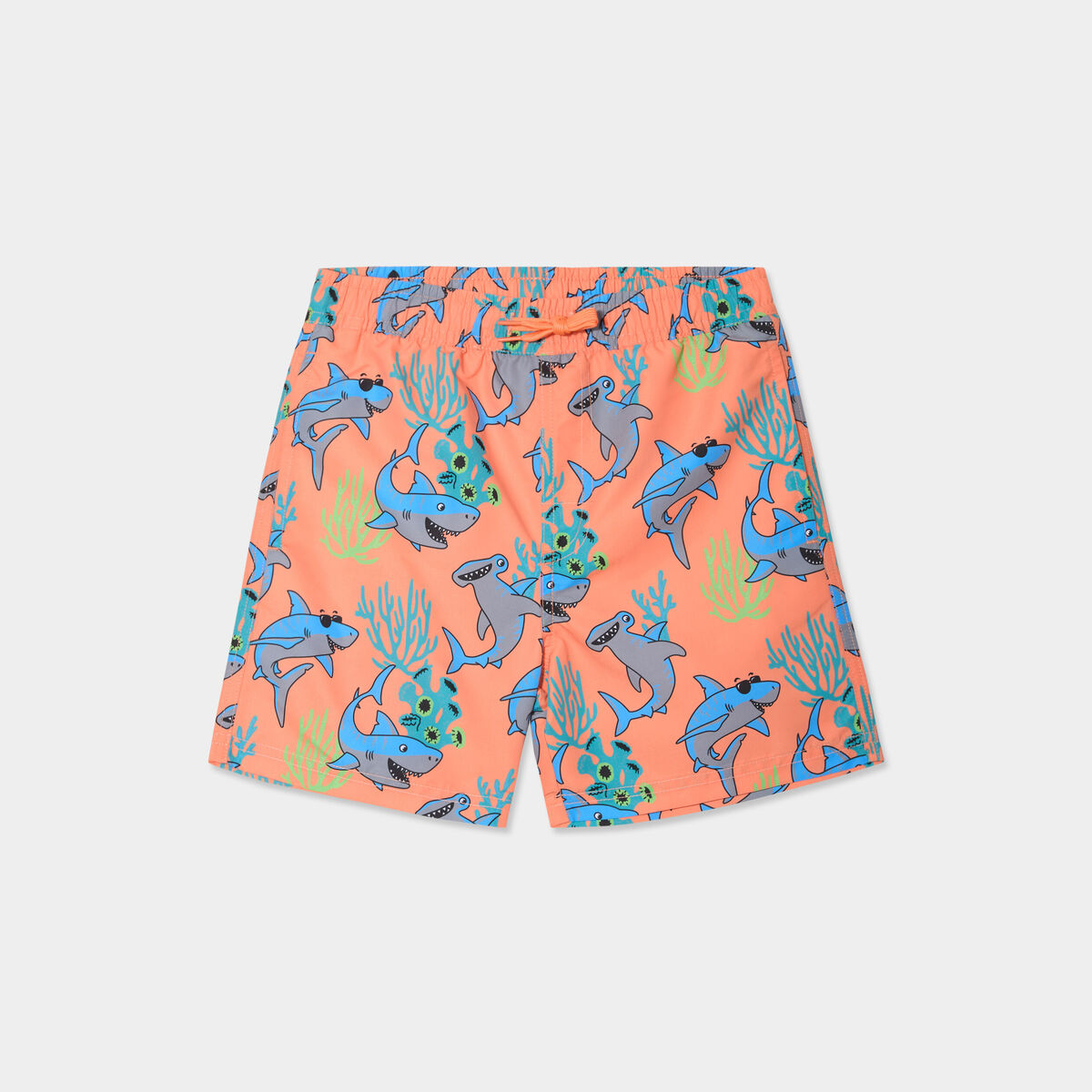 Short de bain orange corail gar&ccedil;on