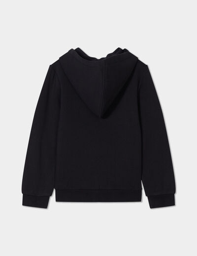Sweat à capuche zippé noir fille