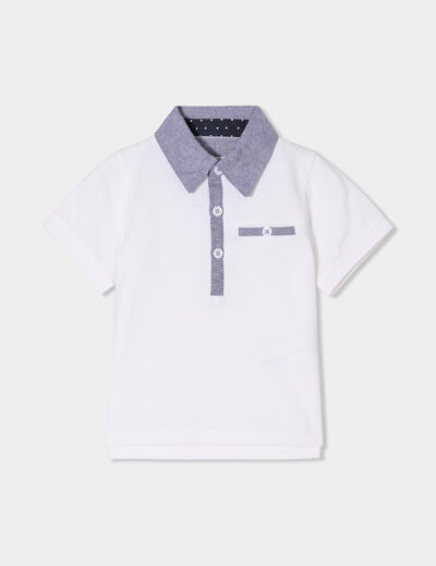 Polo manches courtes coton blanc bébé garçon