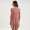 Robe patineuse manches courtes terracotta femme