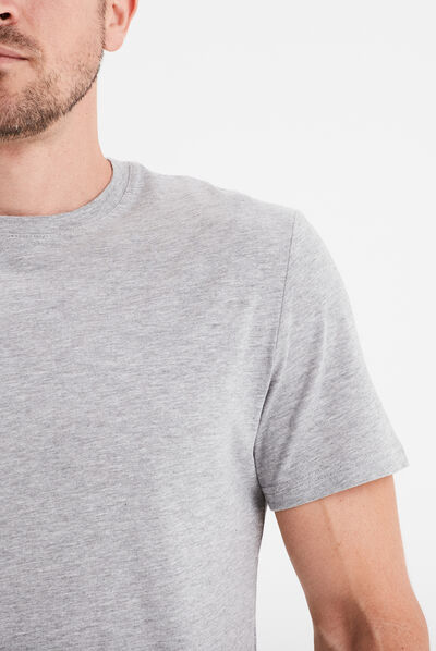 T-shirt en coton manches courtes gris homme