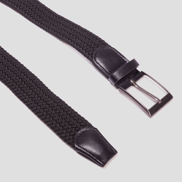 Ceinture tressée noir homme