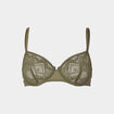 Soutien-gorge emboîtant en dentelle vert kaki femme