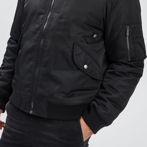 Veste bomber zippée noir homme