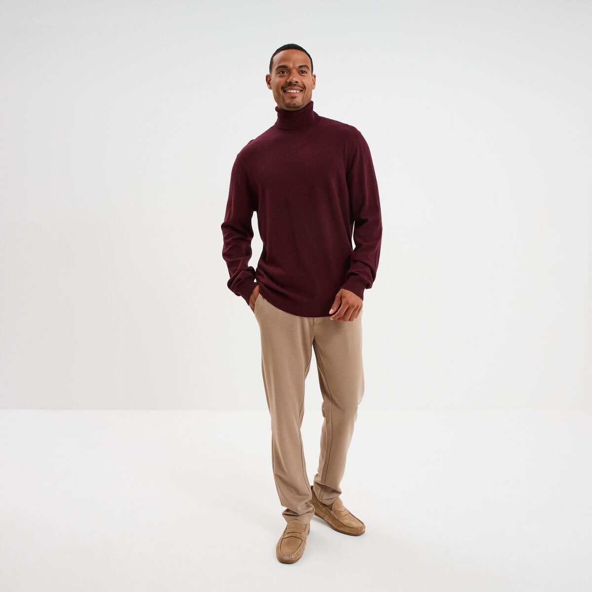 Pantalon chino slim taupe homme