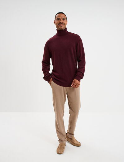 Pantalon chino slim taupe homme