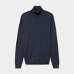 Pull col roul&eacute; manches longues bleu marine homme