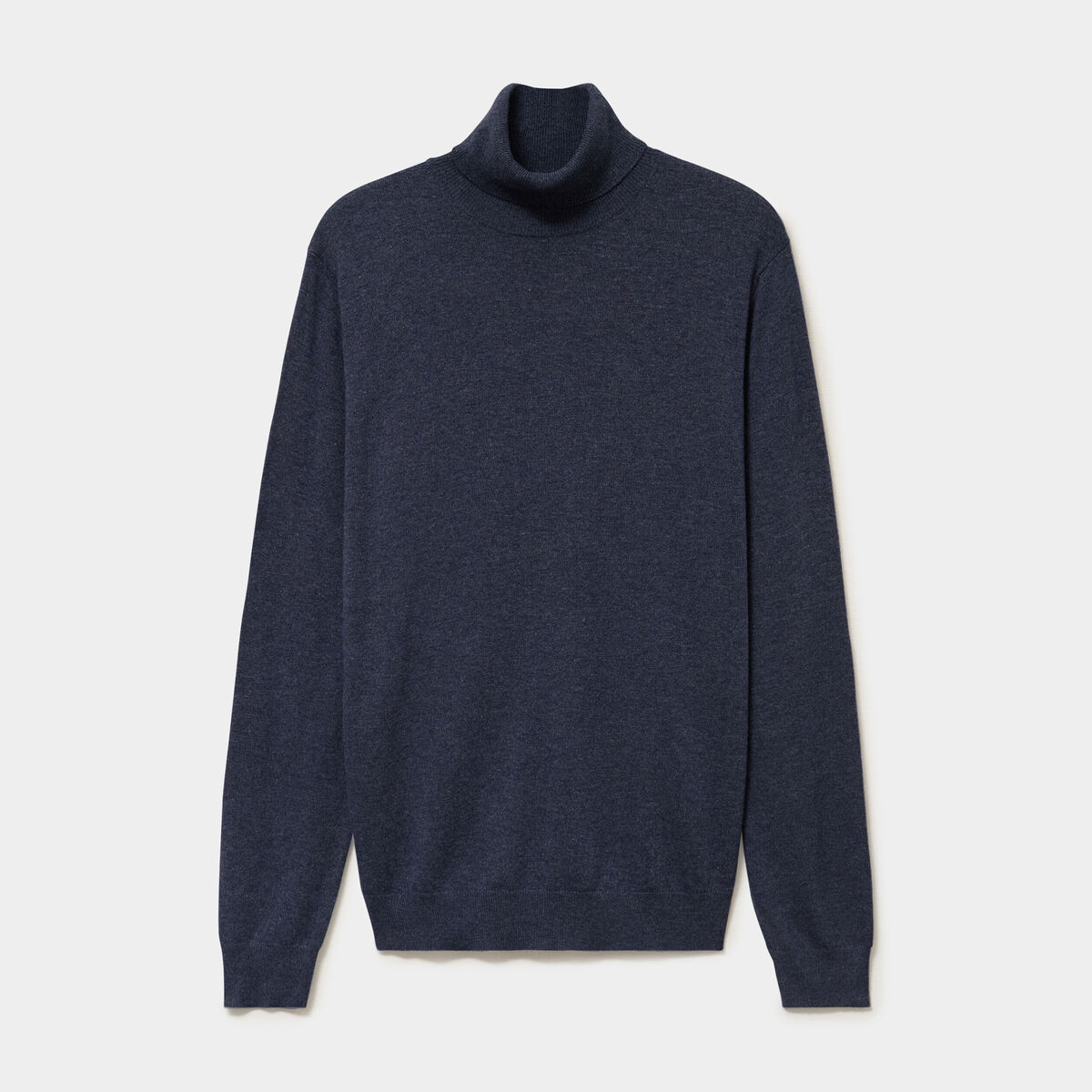 Pull col roul&eacute; manches longues bleu marine homme