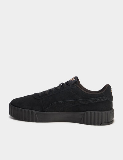 Tennis basses en cuir Puma noir femme
