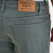 Bermuda en jean straight 5 poches vert kaki homme