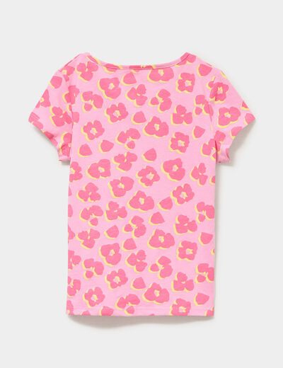 Ensemble pyjama short et t-shirt coton rose fille