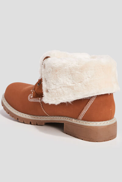 Bottines fourrées marron clair femme