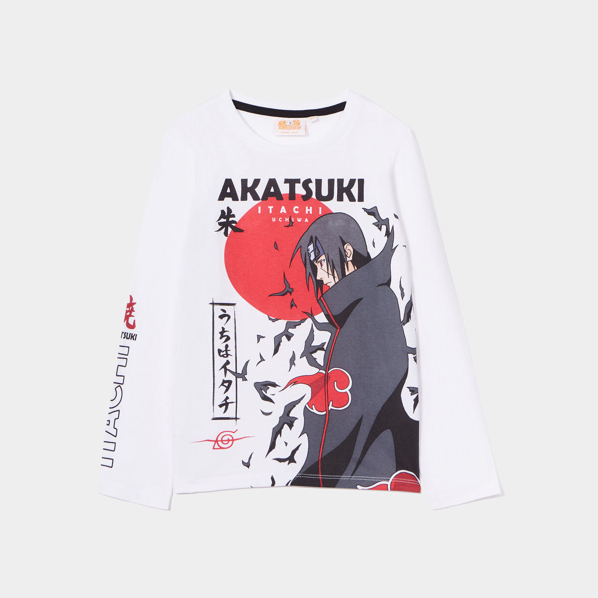 T-shirt Akatsuki Itachi coton Naruto blanc garçon