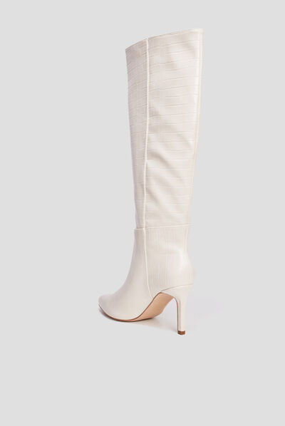Bottes vernies croco Mosquitos blanc femme
