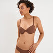 Soutien-gorge corbeille padd&eacute; microfibre marron femme