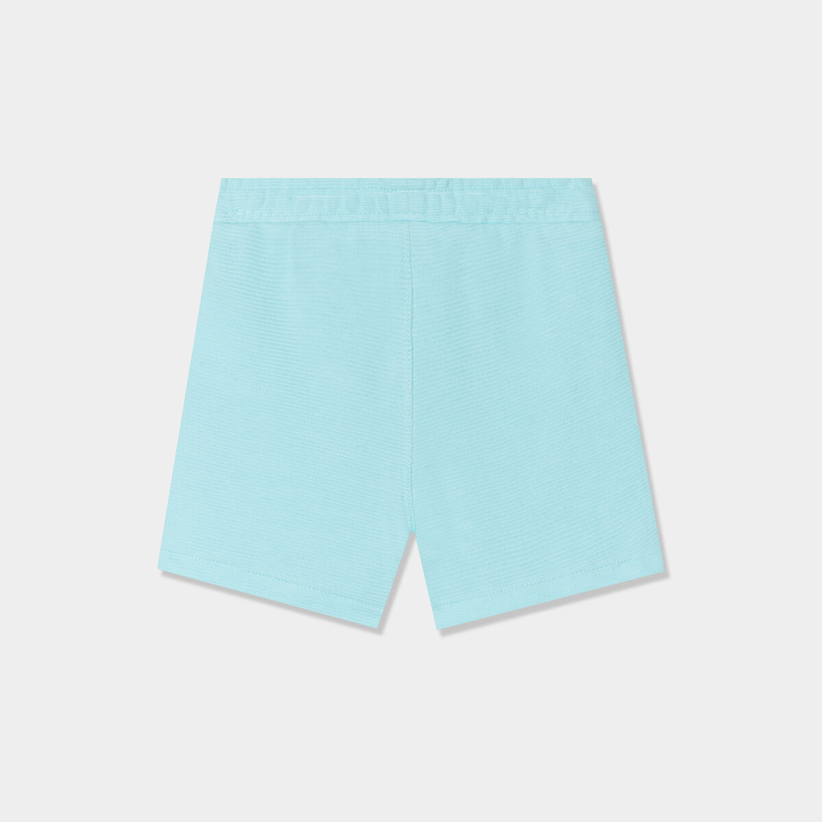Short avec noeud taille élastiquée coton bleu turquoise bébé garçon