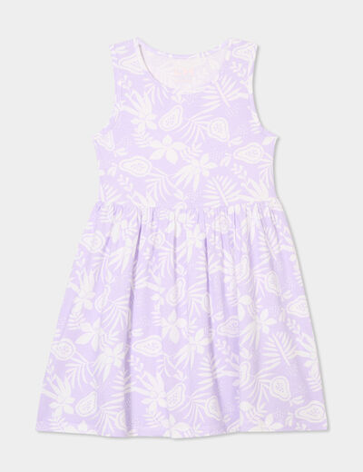Robe patineuse sans manches coton parme fille