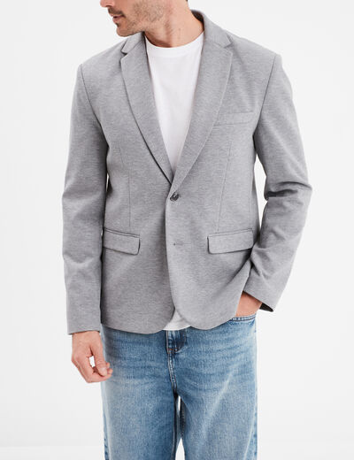Veste costume boutonnée 1 poche buste gris homme