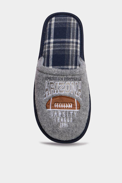 Chaussons mules gris homme