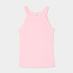 Débardeur côtelé col rond coton rose fluo fille