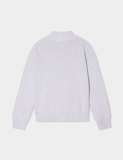 Gilet zippé col montant coton gris garçon