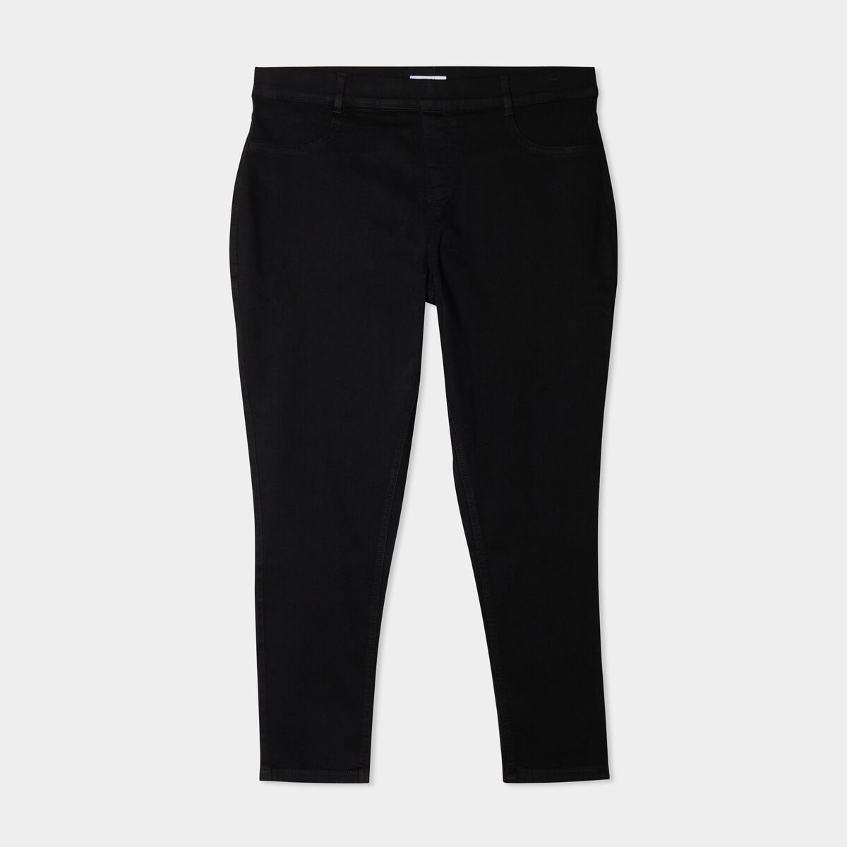 Jegging avec passants taille haute denim noir femme grande taille