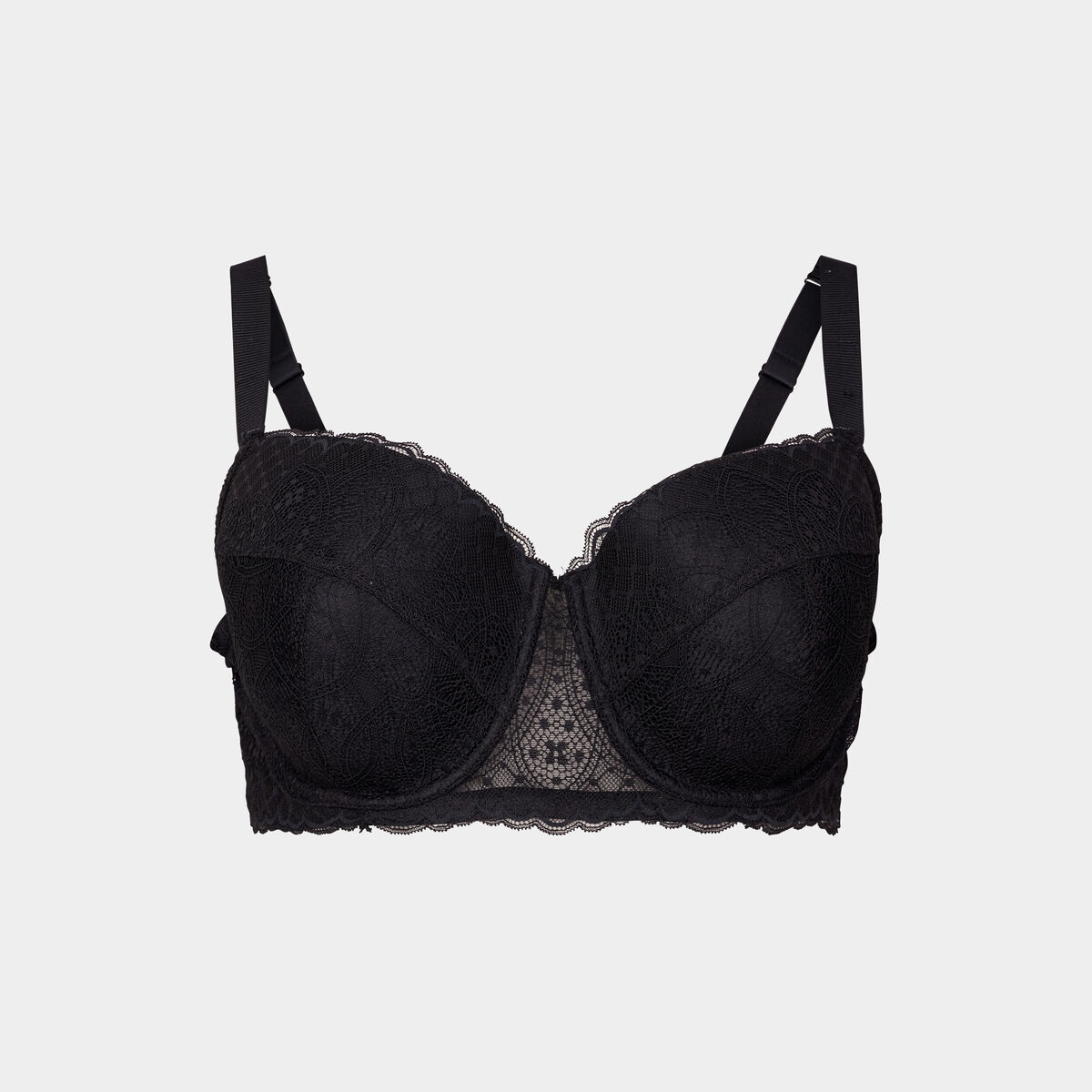 Soutien-gorge emboîtant à dentelle Izzie noir femme grande taille