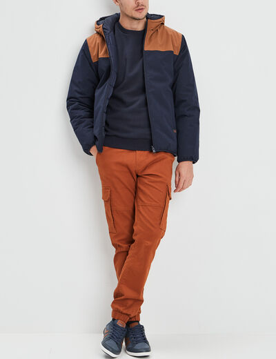 Sweat molleton col rond bleu marine homme