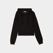 Sweat à capuche hoodie crop top coton noir femme