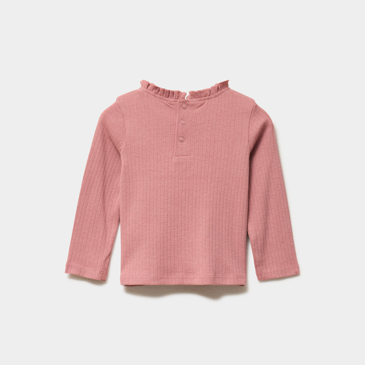 T-shirt c&ocirc;tel&eacute; col montant &agrave; volants rose b&eacute;b&eacute; fille