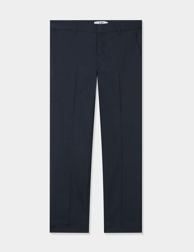 Pantalon de c&eacute;r&eacute;monie droit &agrave; pinces bleu marine gar&ccedil;on