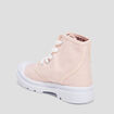 Baskets montantes crantées en toile rose fille