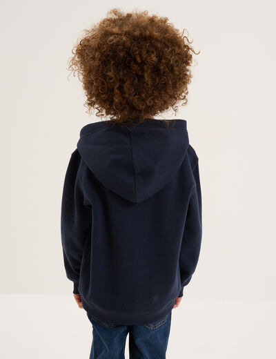 Sweat hoodie oversize à capuche bleu marine garçon