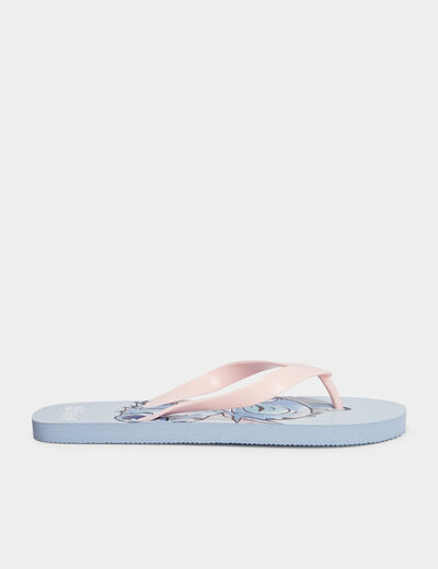 Tongs Stitch bleu femme