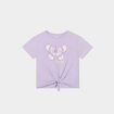 T-shirt noué manches courtes coton mauve fille