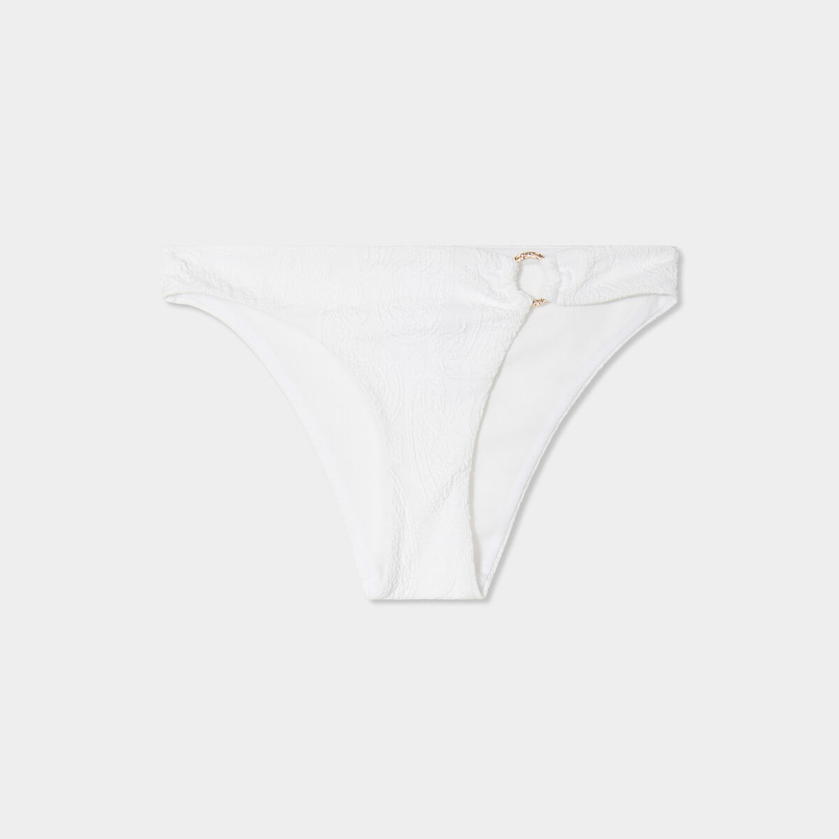 Bas de maillot de bain détail anneau ivoire femme