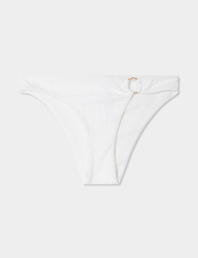 Bas de maillot de bain détail anneau ivoire femme