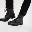 Boots &agrave; lacets et zipp&eacute;es noir femme