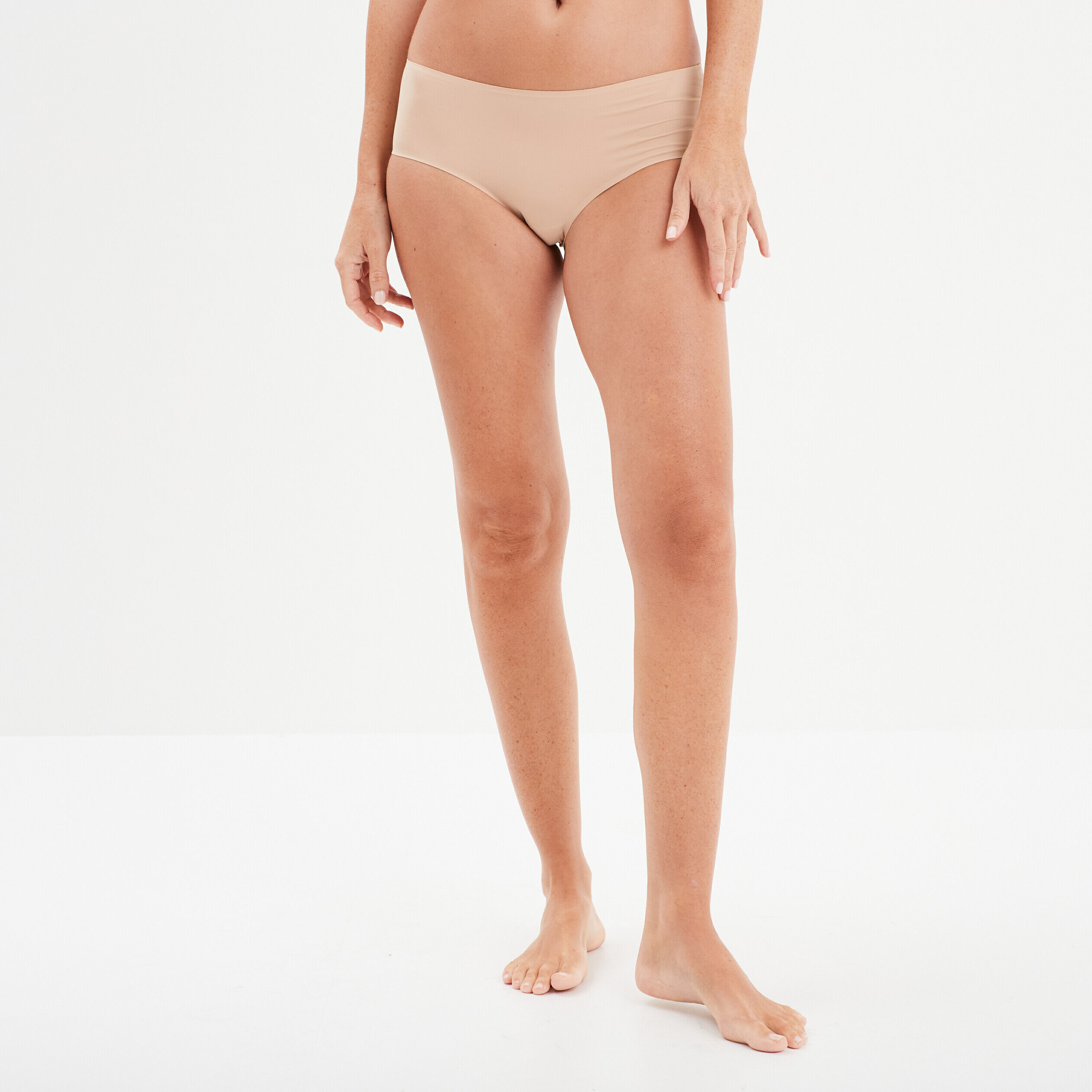 Shorty microfibre sans coutures beige femme LH