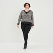 T-shirt 2-en-1 cordons au col noir femme grande taille