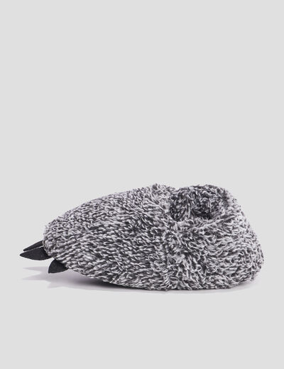 Chaussons fausse fourrure gris garçon