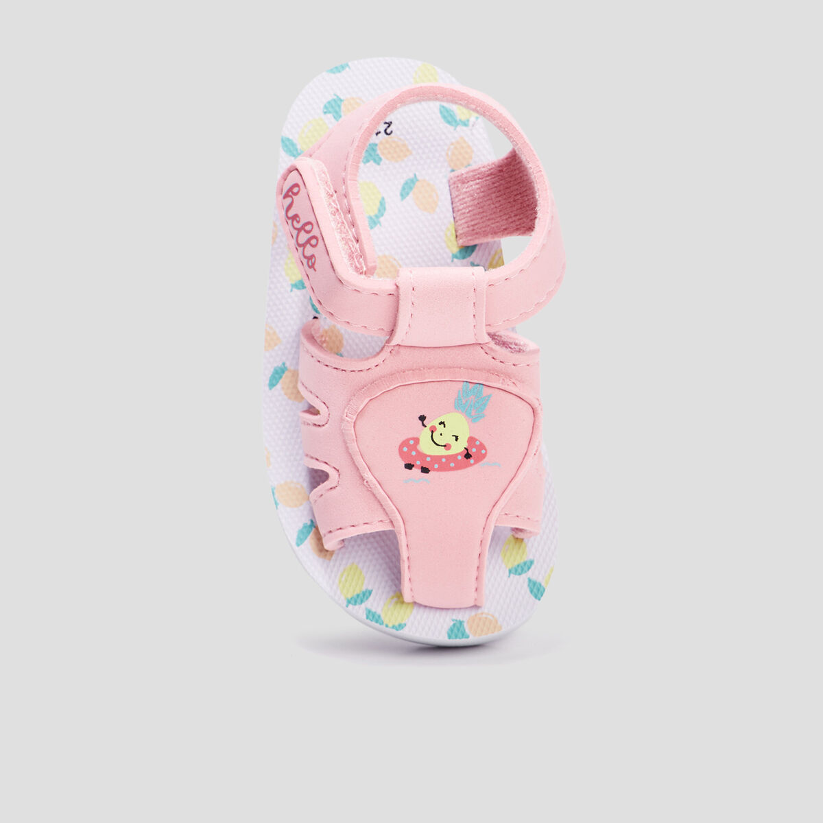 Sandales de plage à scratchs rose bébé fille
