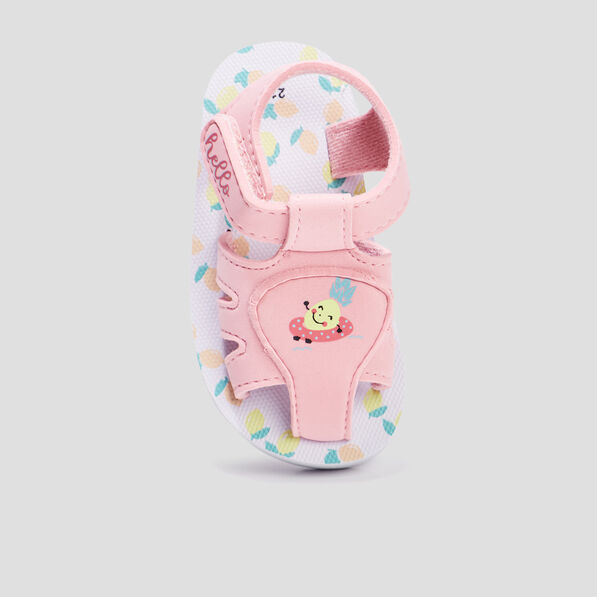 Sandales de plage à scratchs rose bébé fille